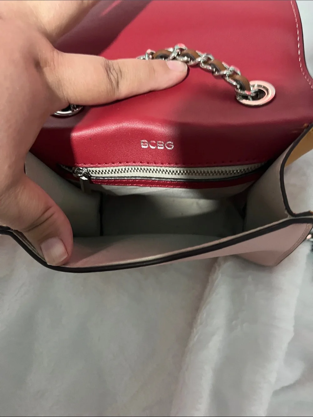 Two-Tone Pink Studded Shoulder Bag